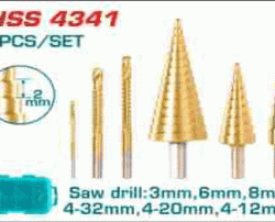 Step drill bit set