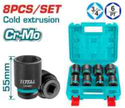 8 Pcs 3/4"DR. Impact socket set 4pcs/ctn