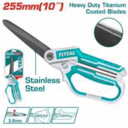 Rubber grip long-blade heavy duty scissors