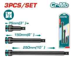 3 Pcs 1/2"DR. Impact extension bar set