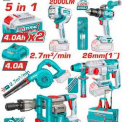 5 Pcs Cordless industrial combo kit DEMOLITION BREAKER