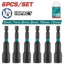 6 Pcs impact magnetic nut set
