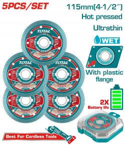 Diamond disc set for cordless angle grinder 5PCS SET 115MM