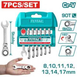 7 Pcs Short flexible ratchet spanner set